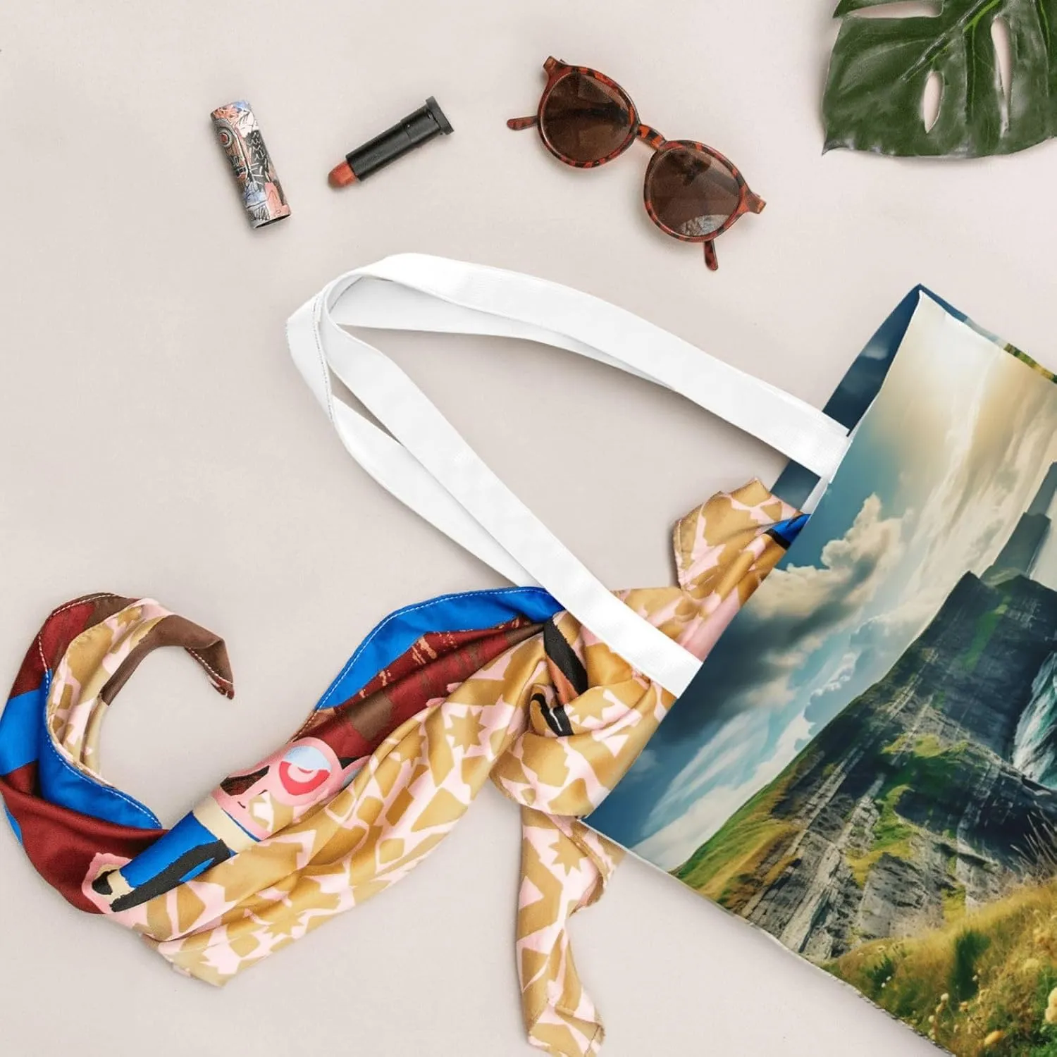 Ocean Sailboat Canvas Tote Bags For Women Handbag Tote Purse,Canvas Crossbody Bag For Office, Travel, School