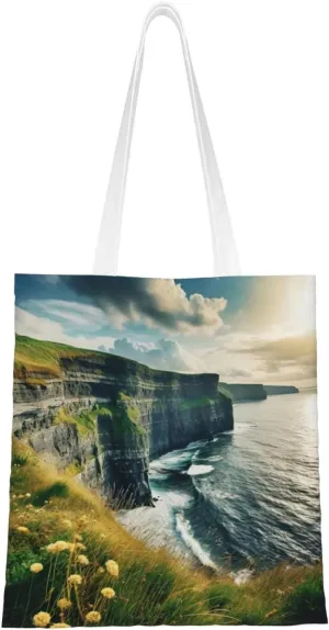 Ocean Sailboat Canvas Tote Bags For Women Handbag Tote Purse,Canvas Crossbody Bag For Office, Travel, School