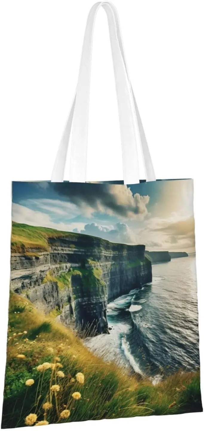 Ocean Sailboat Canvas Tote Bags For Women Handbag Tote Purse,Canvas Crossbody Bag For Office, Travel, School
