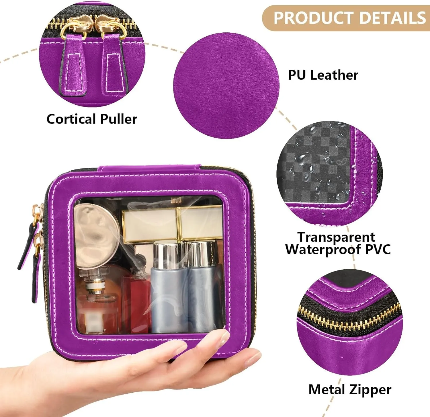 ODAWA Patriarch Clear Toiletry Bag Transparent Toiletry Bag with Zipper Makeup Bag for Women Men