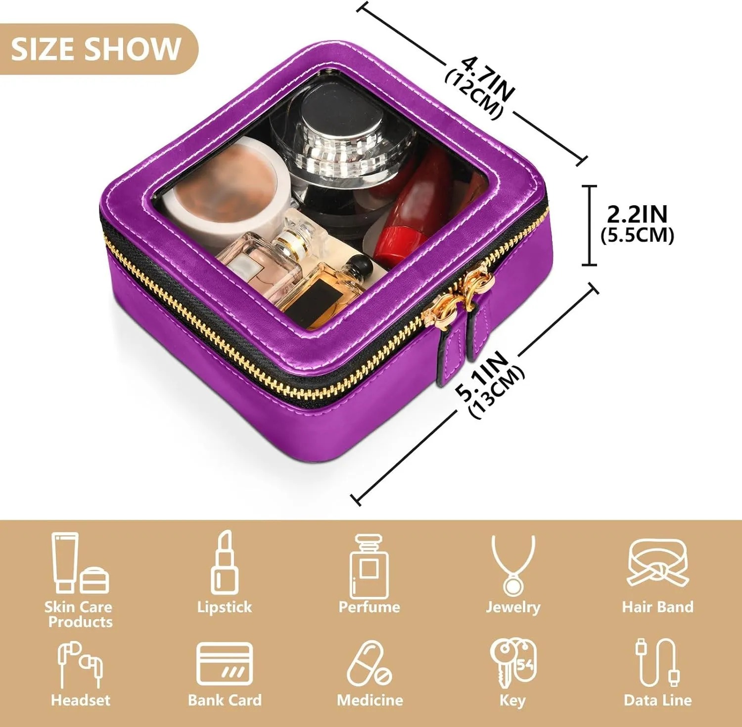 ODAWA Patriarch Clear Toiletry Bag Transparent Toiletry Bag with Zipper Makeup Bag for Women Men