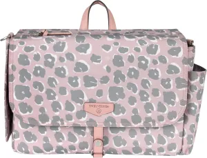 On-The-Go Stroller Caddy 3.0 - Travel Style Diaper Bag, Messenger Diaper Bag, Includes Stroller Clips and Changing Pad - Pink Leopard