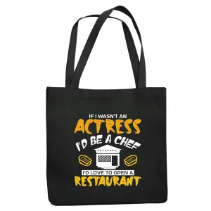Open Your Own Restaurant Chef Inspired Gifts Business Ideas for Aspiring Actresses Navy Black Multicolor Canvas Tote Bag