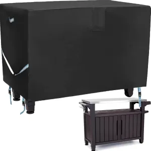 Outdoor Table Cover 55 Inch, Heavy Duty Waterproof Fabric BBQ Cart Cover Compatible with 52-inch Keter Unity XL Portable Outdoor Table, Grill Cart Serving Bar Table Patio Cabinet Cover,55" x 24" x 32"