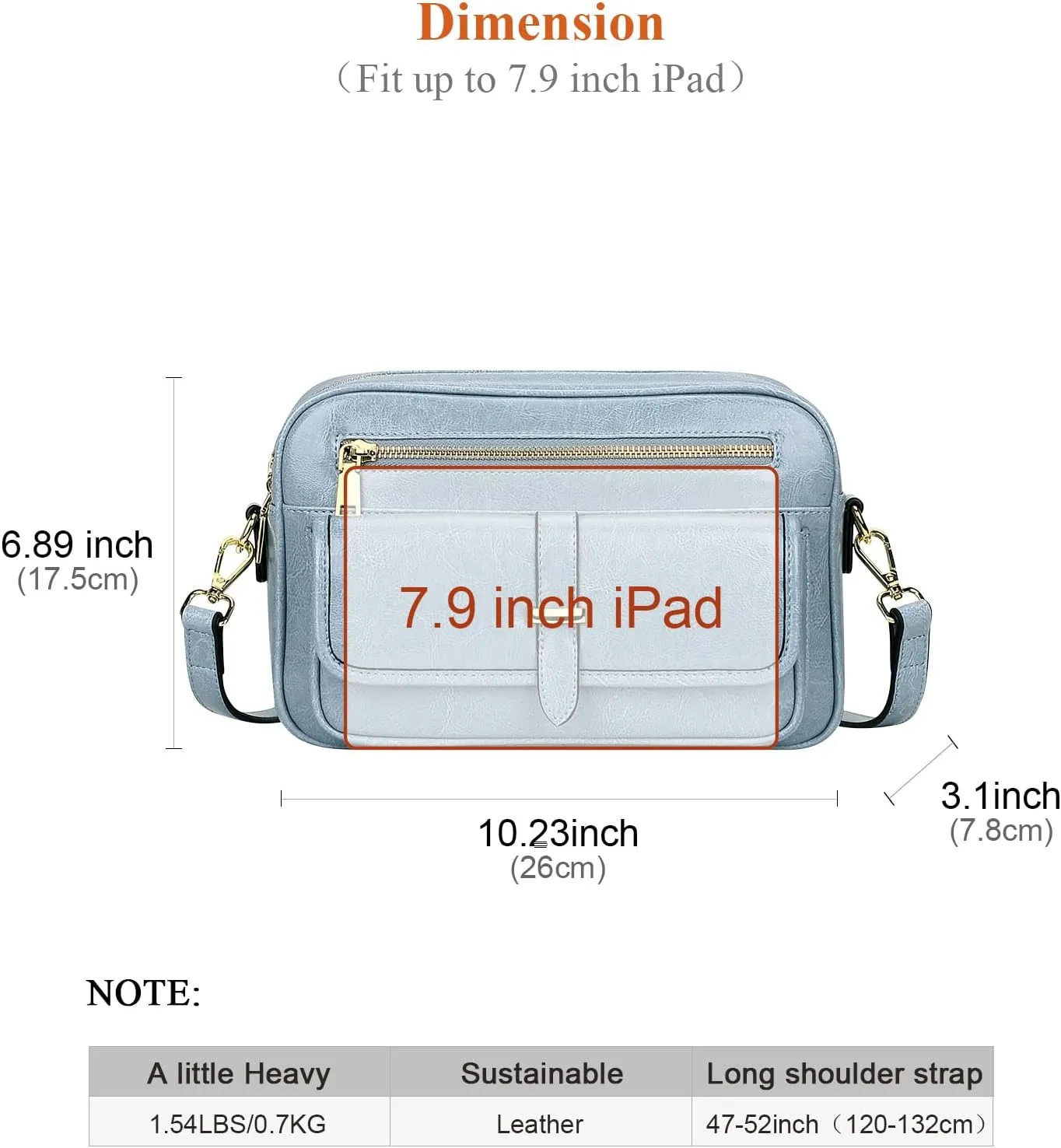 Over Earth Leather Crossbody Purses Messenger Bag for Women with Double Main Pockets