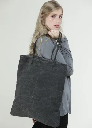 Oversize Grey Canvas Tote