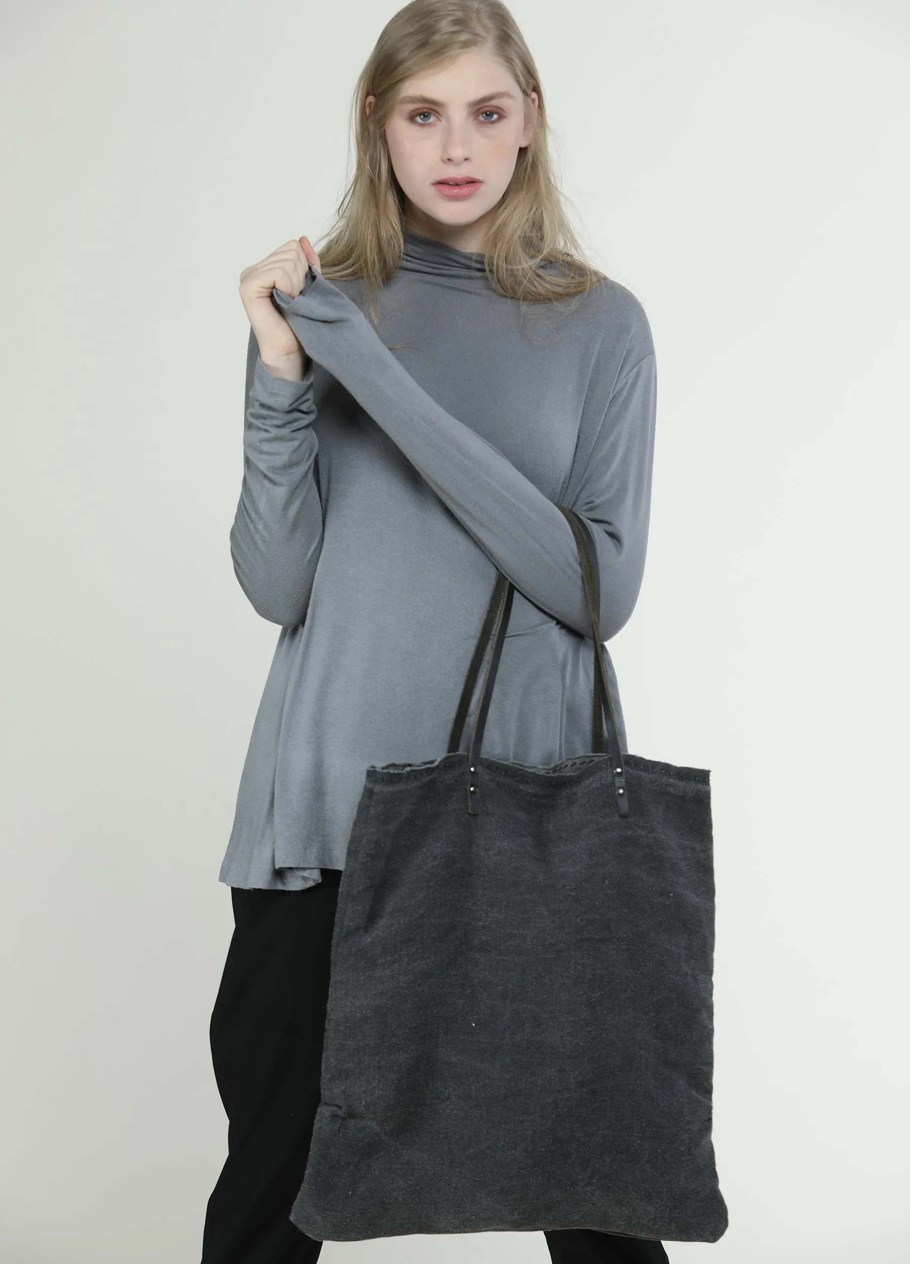 Oversize Grey Canvas Tote