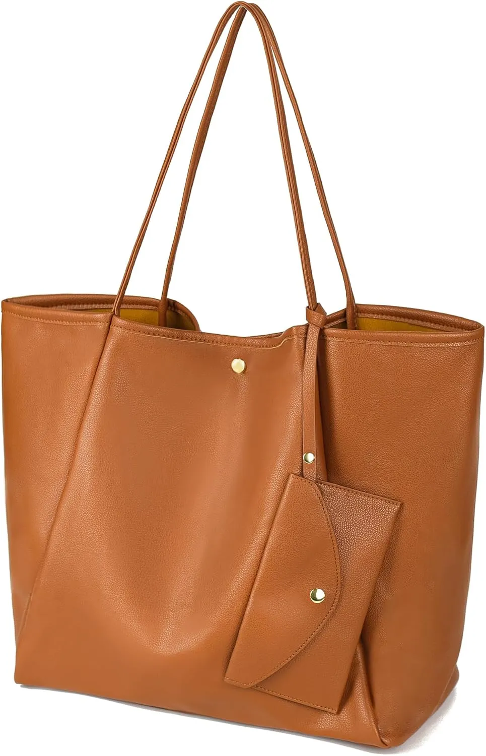 Oversize Vegan Leather Tote Women Weekender Bag Shopper Handbag Travel School Tote Purse with Wristlet Clutch