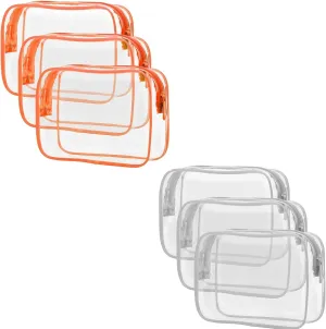 PACKISM Clear Toiletry Bag, 3 Pack TSA Approved Toiletry Bag, Travel Makeup Cosmetic Bag for Women Men, Carry on Airport Airline Compliant Bag Set