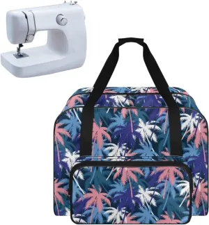 Palm Tree Portable Sewing Machine Handbag Tote Bag for Sewing Machine with Top Handle for Most Standard Singer, Brother Not Easy to Pilling and Fade
