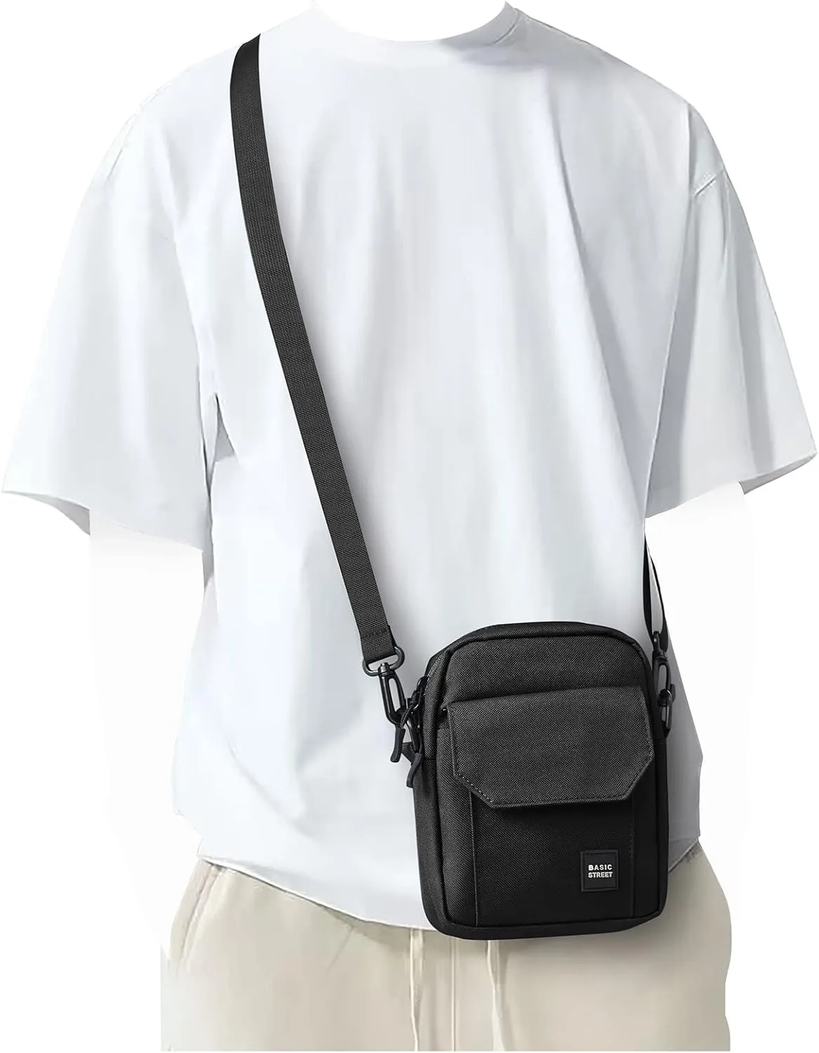 PAUBACK Crossbody Bag for Mens,Travel Passport Wallet Bag for Men for Cell Phone, Small Neck Pouch Side Shoulder Bag for Men