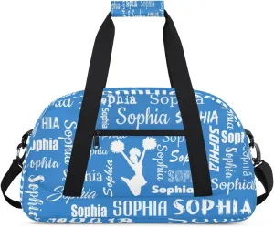 Personalized Cheer Bag Sport Duffel Bag Dance Bag, Overnight Weekender Bags Cheerleader Personalized Gymnastics Duffel Bag Cheerleading Gifts, Blue