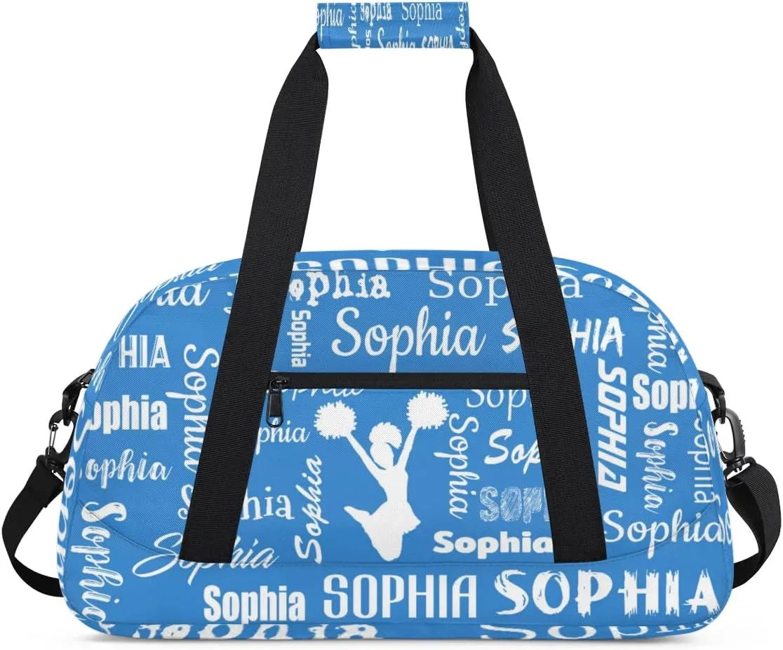 Personalized Cheer Bag Sport Duffel Bag Dance Bag, Overnight Weekender Bags Cheerleader Personalized Gymnastics Duffel Bag Cheerleading Gifts, Blue