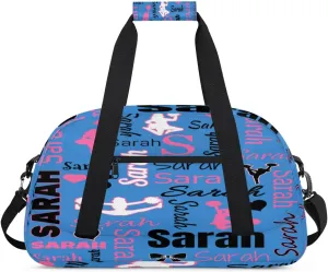 Personalized Cheer Duffle Bag for Cheerleaders, Blue (No Glitter) Custom Cheerleading Gym Bag for Women, Cheer Duffel Bag with Name Weekender Bags Customized Cheer Gifts