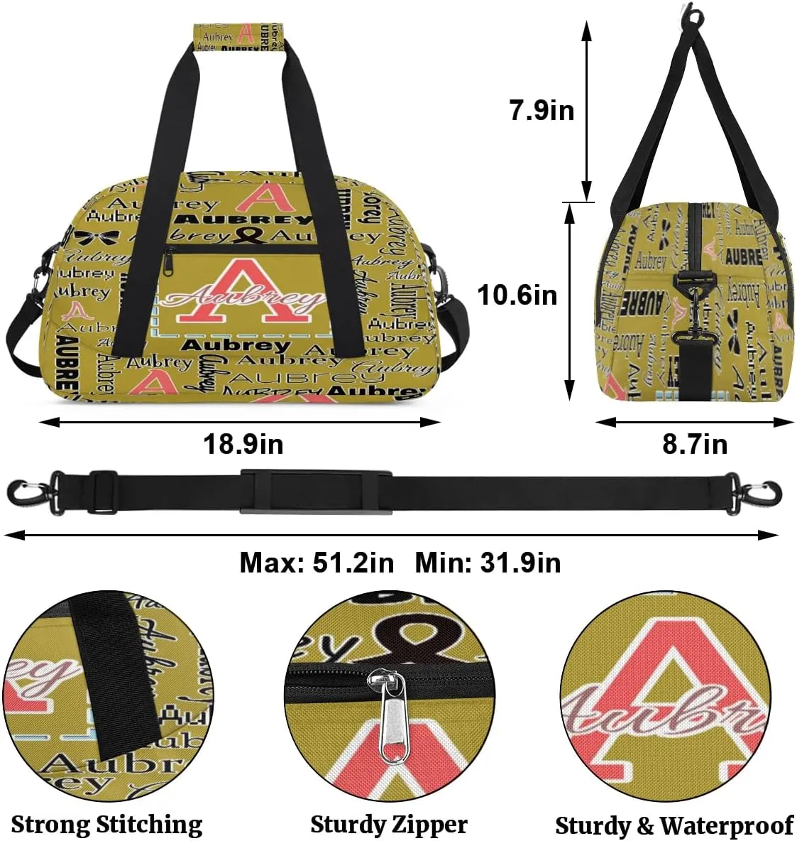 Personalized Cheer Duffle Bag for Cheerleaders, Custom Cheerleading Gym Bag for Women, Cheer Duffel Bag with Name Overnight Weekender Bags Customized Gifts (Brown)