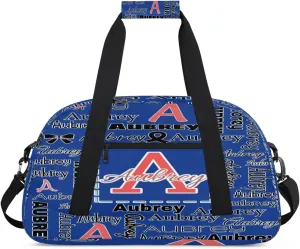 Personalized Cheer Duffle Bag for Cheerleaders, Custom Cheerleading Gym Bag for Women, Cheer Duffel Bag with Name Overnight Weekender Bags Customized Gifts (Cobalt Blue)