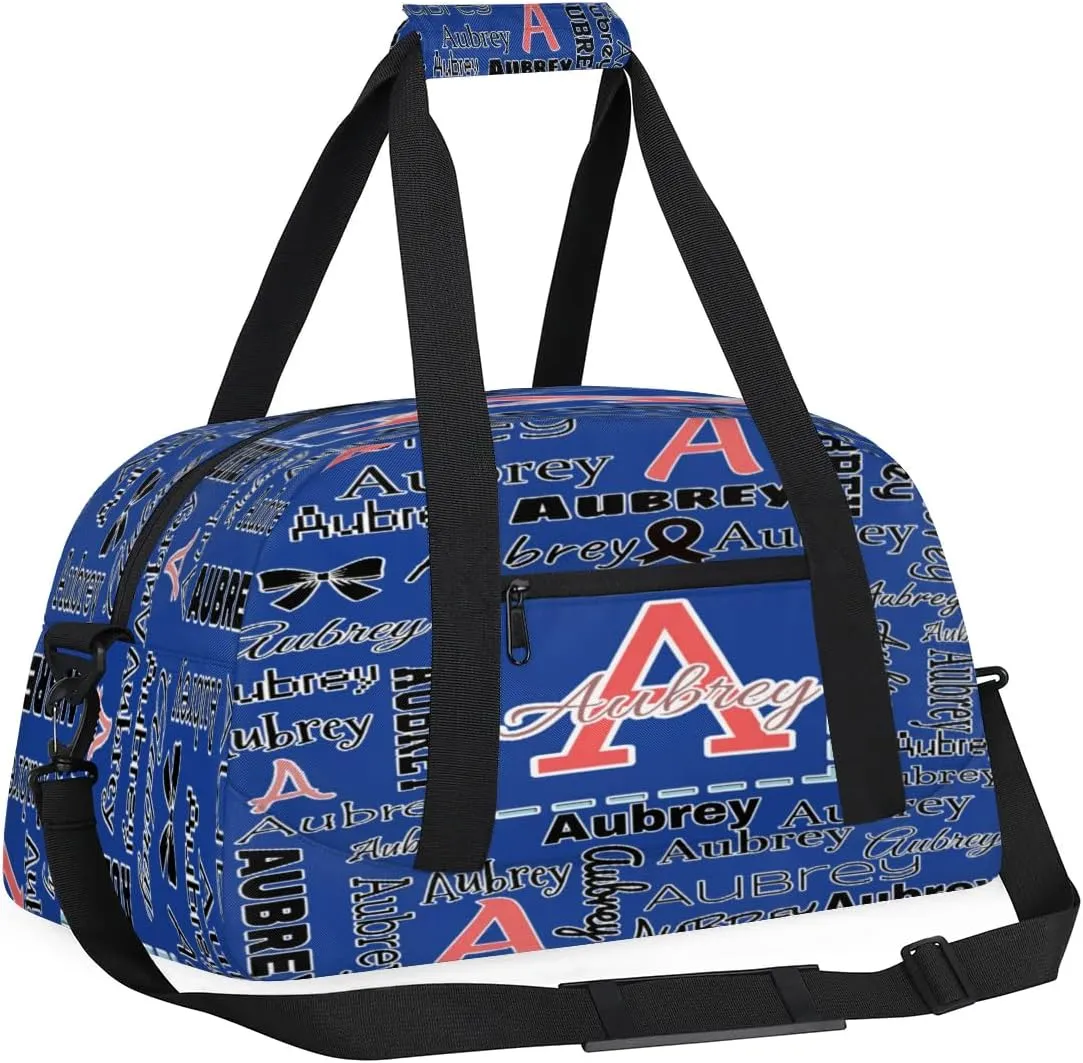 Personalized Cheer Duffle Bag for Cheerleaders, Custom Cheerleading Gym Bag for Women, Cheer Duffel Bag with Name Overnight Weekender Bags Customized Gifts (Cobalt Blue)