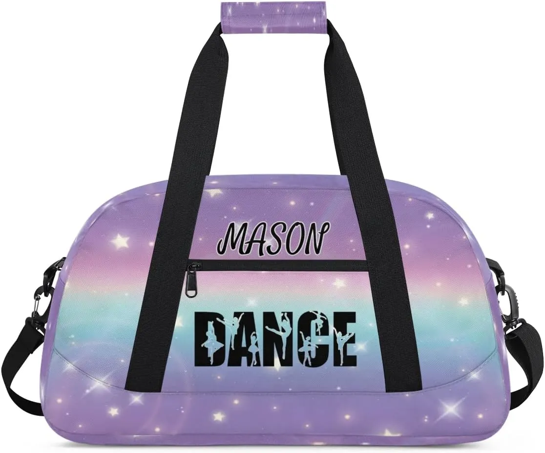 Personalized Dance Bag Gym Bag for Women, Custom Sport Duffel Bag Overnight Weekender Bags Travel Duffel Bag, Cut Glitter Print