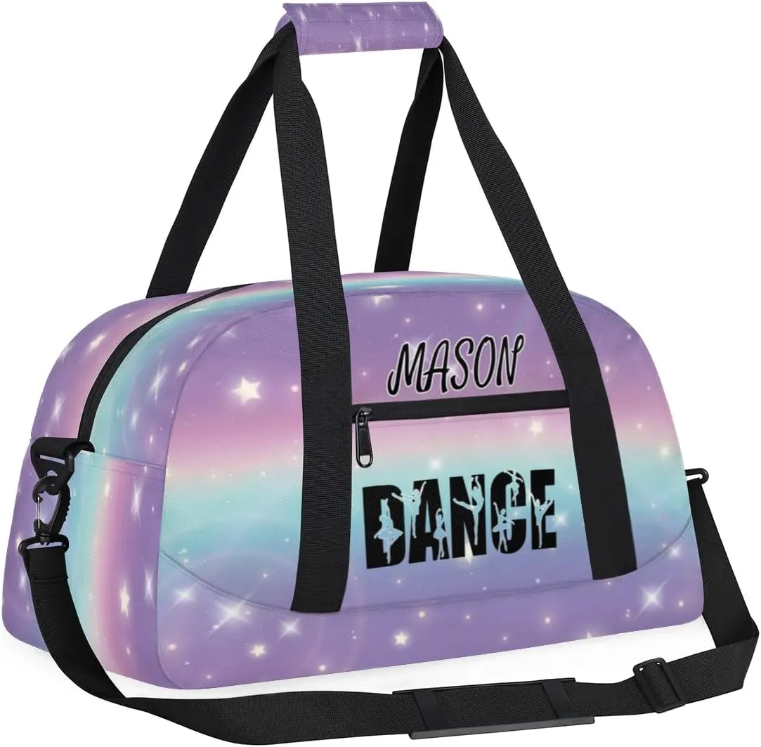 Personalized Dance Bag Gym Bag for Women, Custom Sport Duffel Bag Overnight Weekender Bags Travel Duffel Bag, Cut Glitter Print