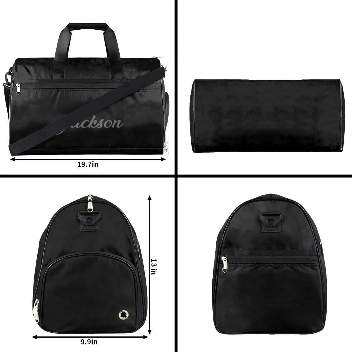 Personalized-Duffel-Bag for-Men-Adults-Boys Football Equipment Bag Large Weekender Carry on Bags Custom Travel Bag Black-Gym-Bag for Men Luggage-Bag