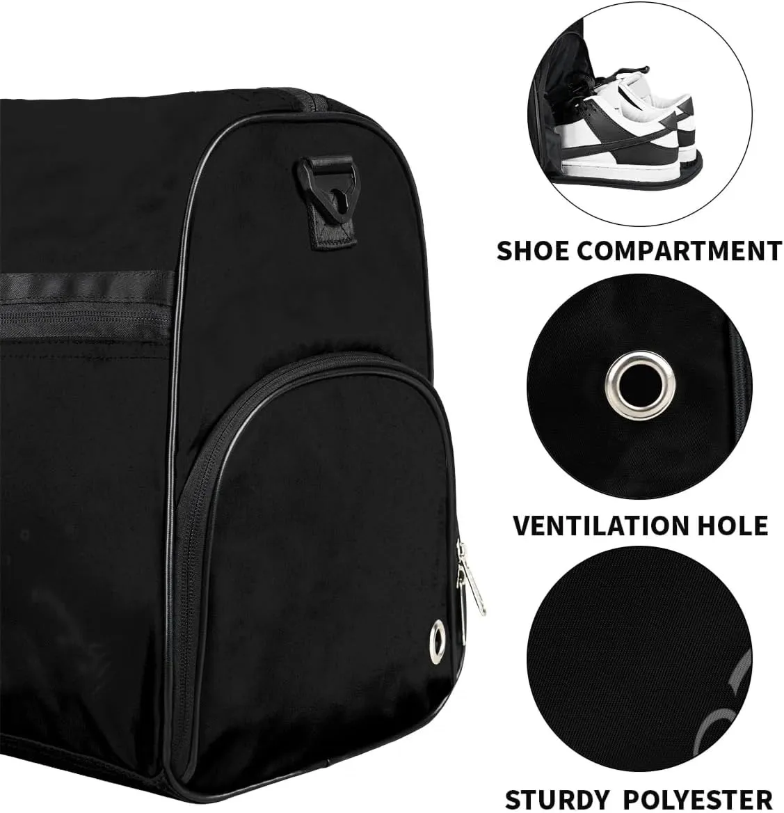 Personalized-Duffel-Bag for-Men-Adults-Boys Football Equipment Bag Large Weekender Carry on Bags Custom Travel Bag Black-Gym-Bag for Men Luggage-Bag