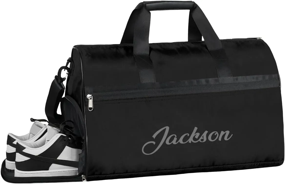 Personalized-Duffel-Bag for-Men-Adults-Boys Football Equipment Bag Large Weekender Carry on Bags Custom Travel Bag Black-Gym-Bag for Men Luggage-Bag