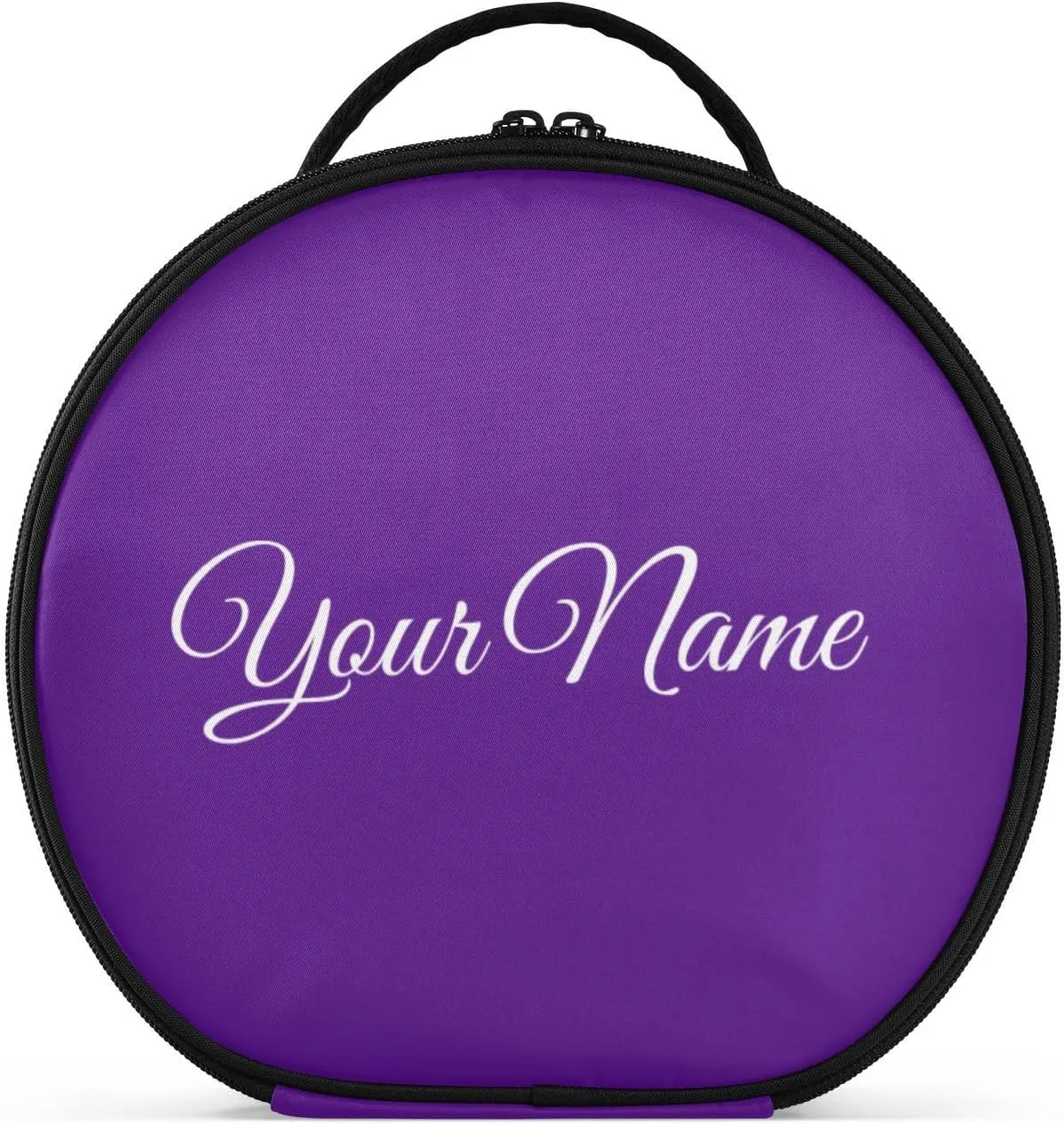Personalized Makeup Organizer Bag Indigo Purple Blue Solid Travel Round Cosmetic Bag Portable Storage Case for Women