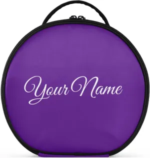 Personalized Makeup Organizer Bag Indigo Purple Blue Solid Travel Round Cosmetic Bag Portable Storage Case for Women