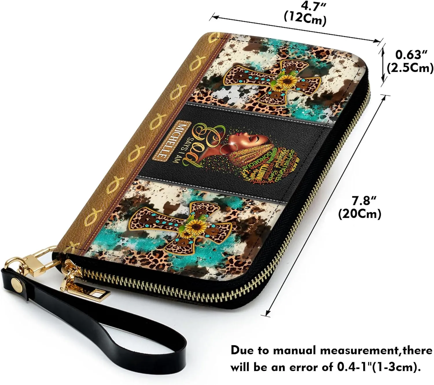 Personalized Wallet for Women – Stylish African Queen Leather Clutch – Gift for Black Women Celebrating African American Culture and Heritage