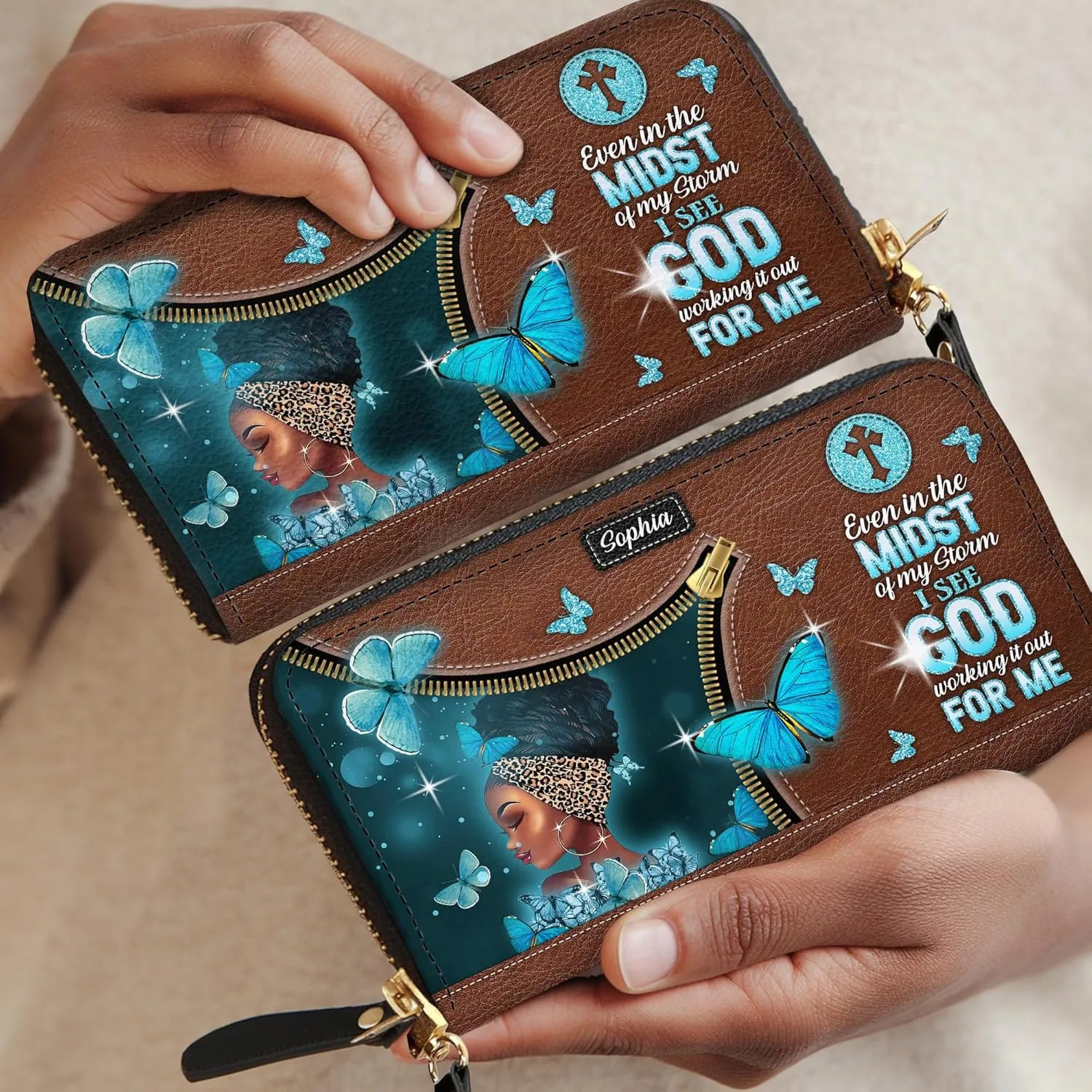 Personalized Wallet for Women – Stylish African Queen Leather Clutch – Mother’s Day Gift for Black Women Celebrating African American Culture and Heritage
