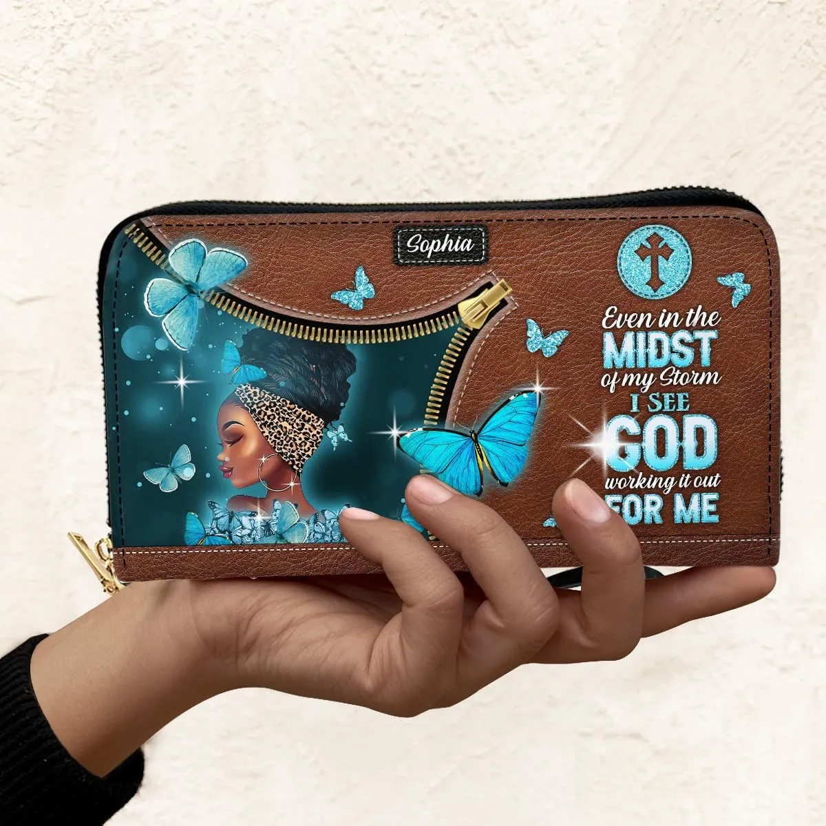 Personalized Wallet for Women – Stylish African Queen Leather Clutch – Mother’s Day Gift for Black Women Celebrating African American Culture and Heritage