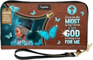Personalized Wallet for Women – Stylish African Queen Leather Clutch – Mother’s Day Gift for Black Women Celebrating African American Culture and Heritage