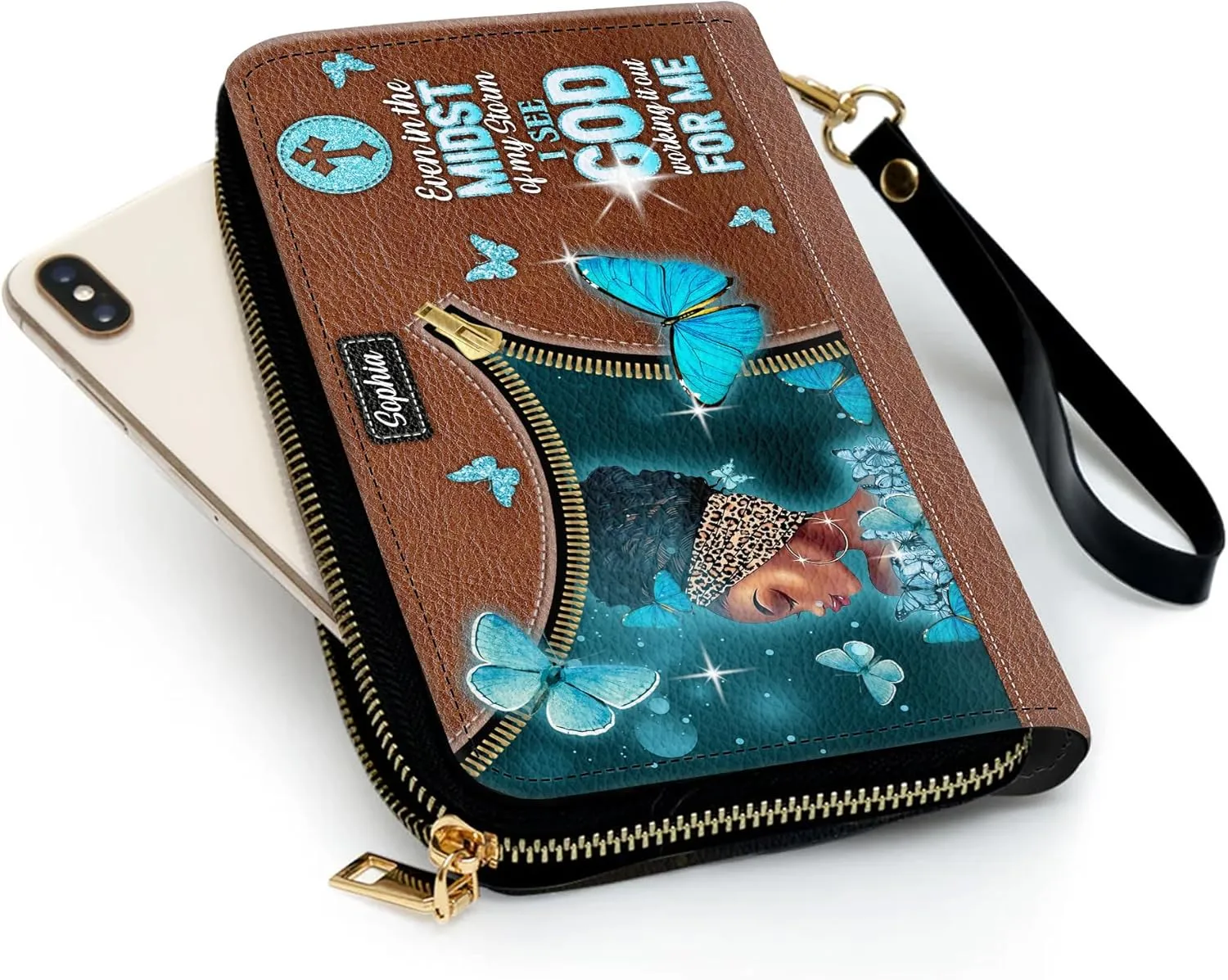 Personalized Wallet for Women – Stylish African Queen Leather Clutch – Mother’s Day Gift for Black Women Celebrating African American Culture and Heritage