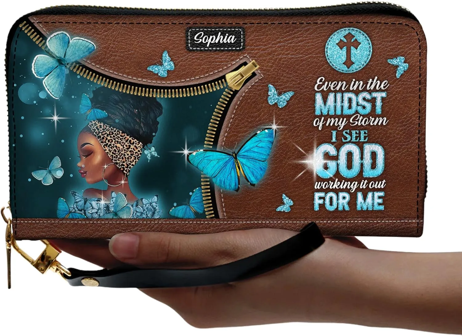 Personalized Wallet for Women – Stylish African Queen Leather Clutch – Mother’s Day Gift for Black Women Celebrating African American Culture and Heritage