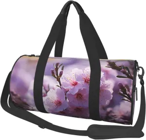 Pink Cherry Blossom Travel Duffle Bag for Men Women Sport Gym Bag Foldable Weekender Bag Carry on Overnight Bag for Travel Swimming Basketball