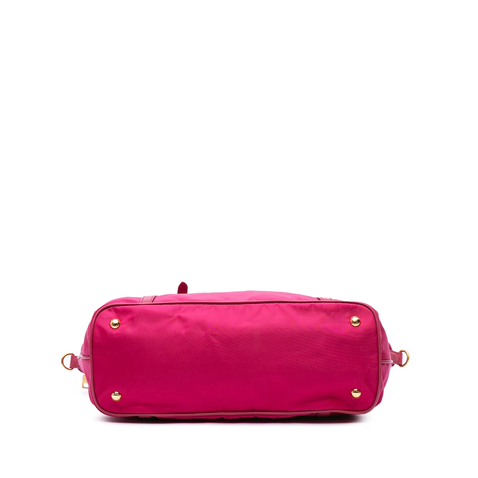 Pink Prada Saffiano Trimmed Tessuto Satchel