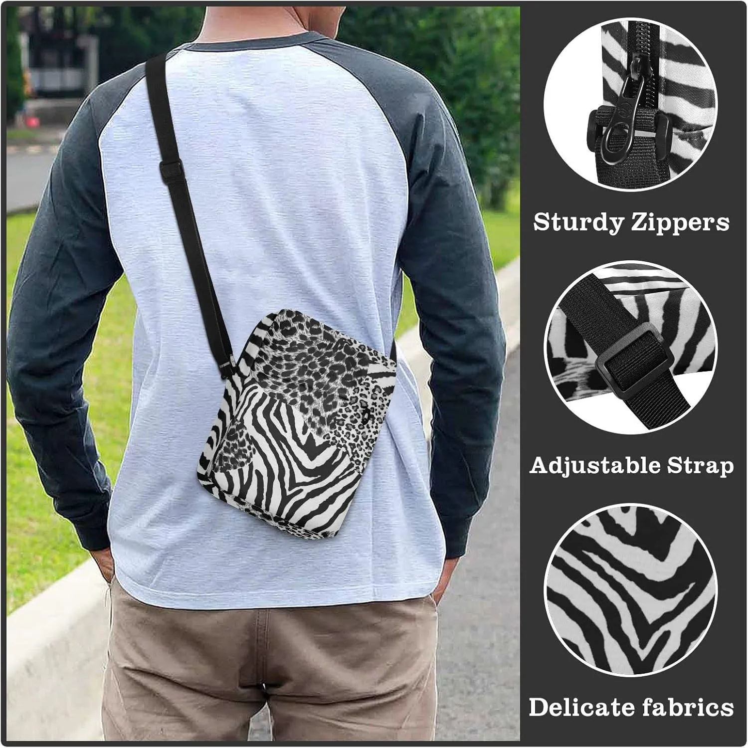 Poeticcity Crossbody Phone Bag, Small Messenger Shoulder Bag, Cash Handbag Wallet Purse