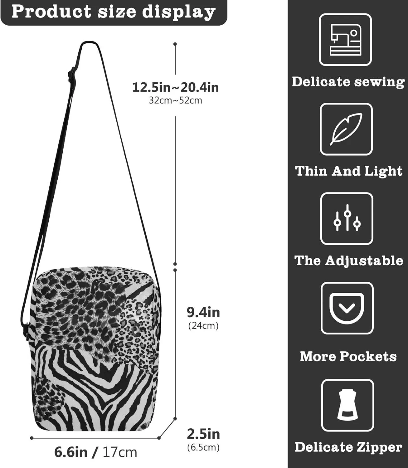 Poeticcity Crossbody Phone Bag, Small Messenger Shoulder Bag, Cash Handbag Wallet Purse
