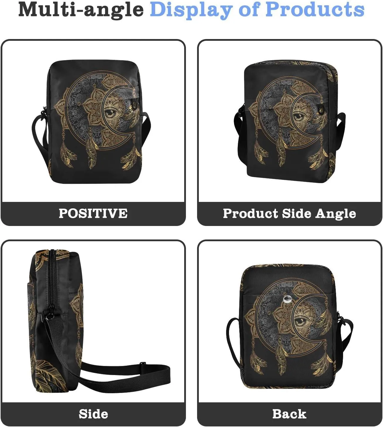 Poeticcity Crossbody Phone Bag, Small Messenger Shoulder Bag, Cash Handbag Wallet Purse