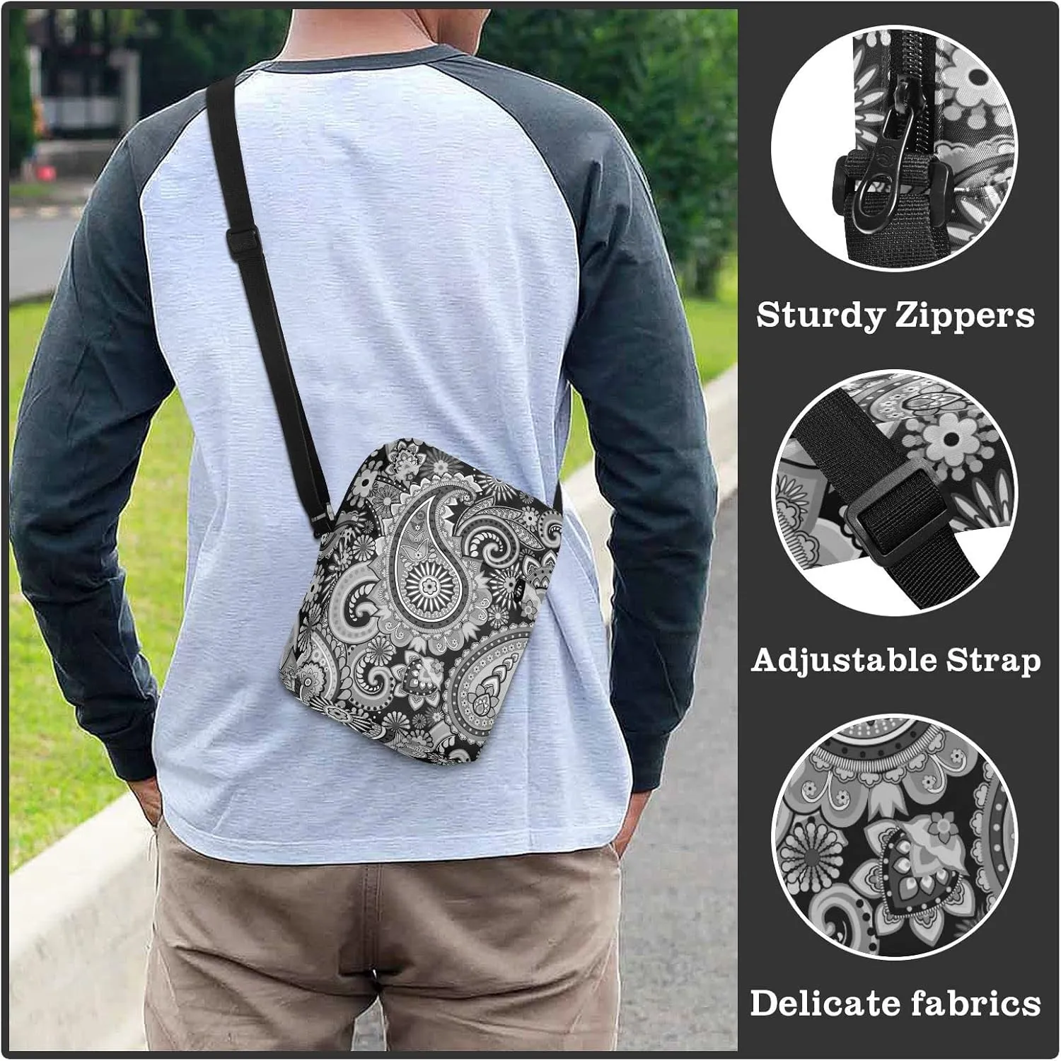 Poeticcity Crossbody Phone Bag, Small Messenger Shoulder Bag, Cash Handbag Wallet Purse