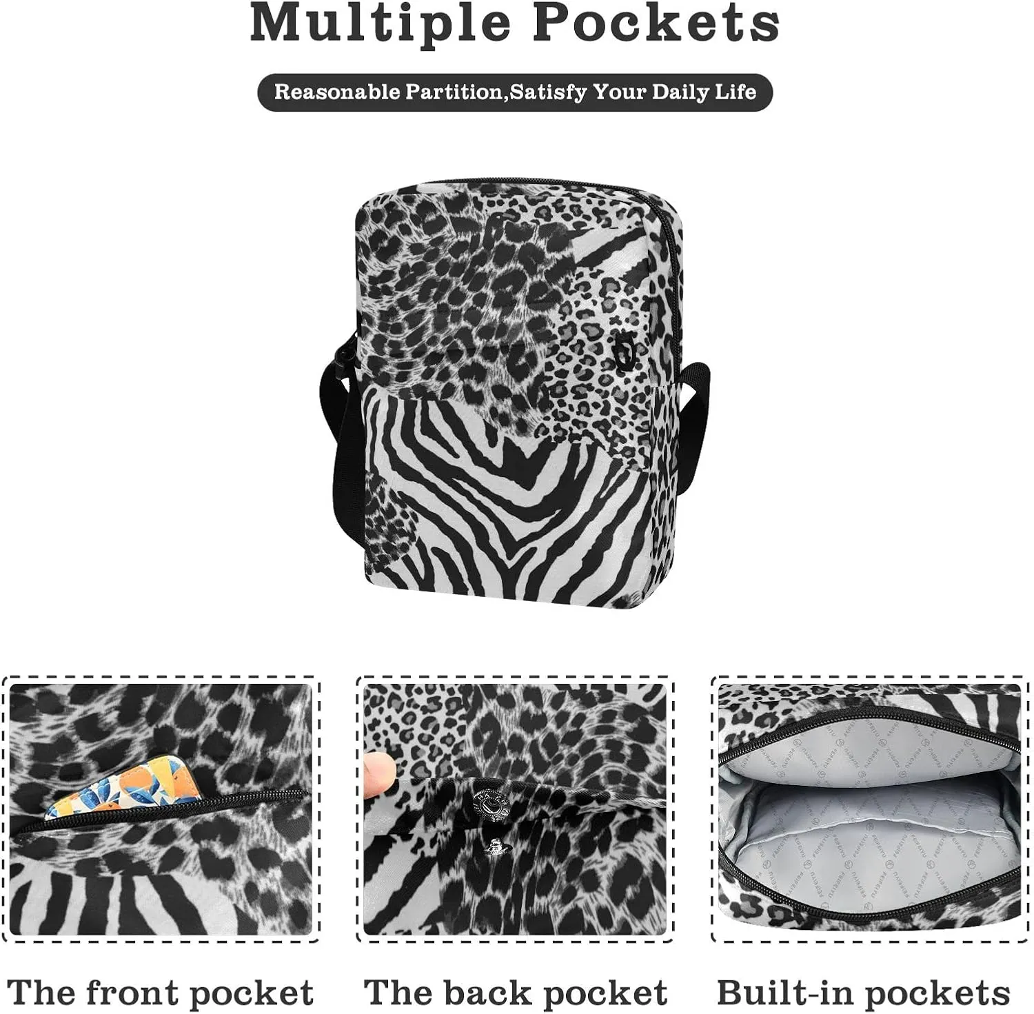 Poeticcity Crossbody Phone Bag, Small Messenger Shoulder Bag, Cash Handbag Wallet Purse