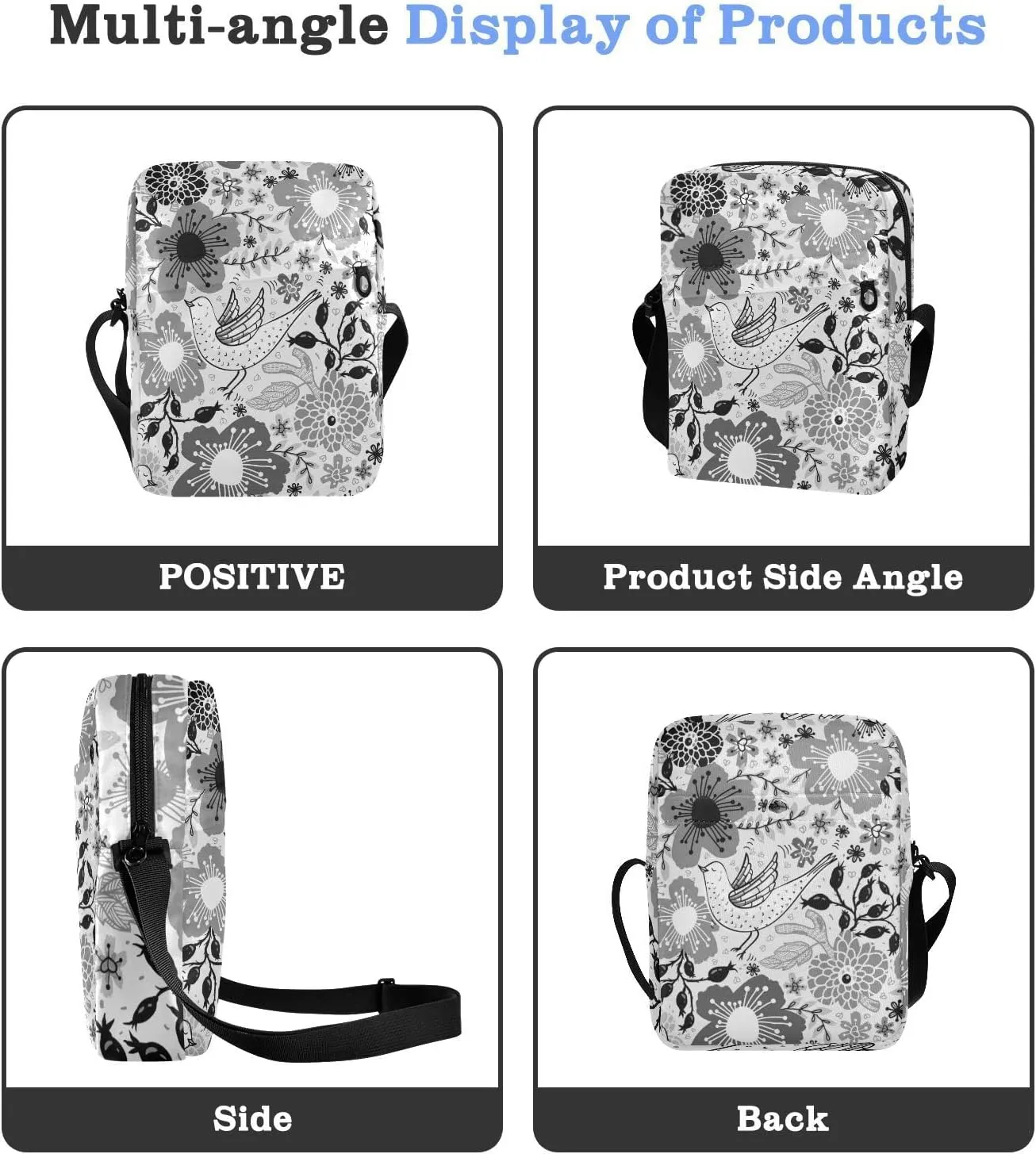 Poeticcity Crossbody Phone Bag, Small Messenger Shoulder Bag, Cash Handbag Wallet Purse