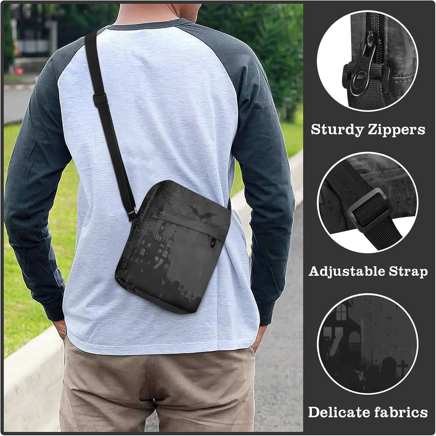 Poeticcity Crossbody Phone Bag, Small Messenger Shoulder Bag, Cash Handbag Wallet Purse
