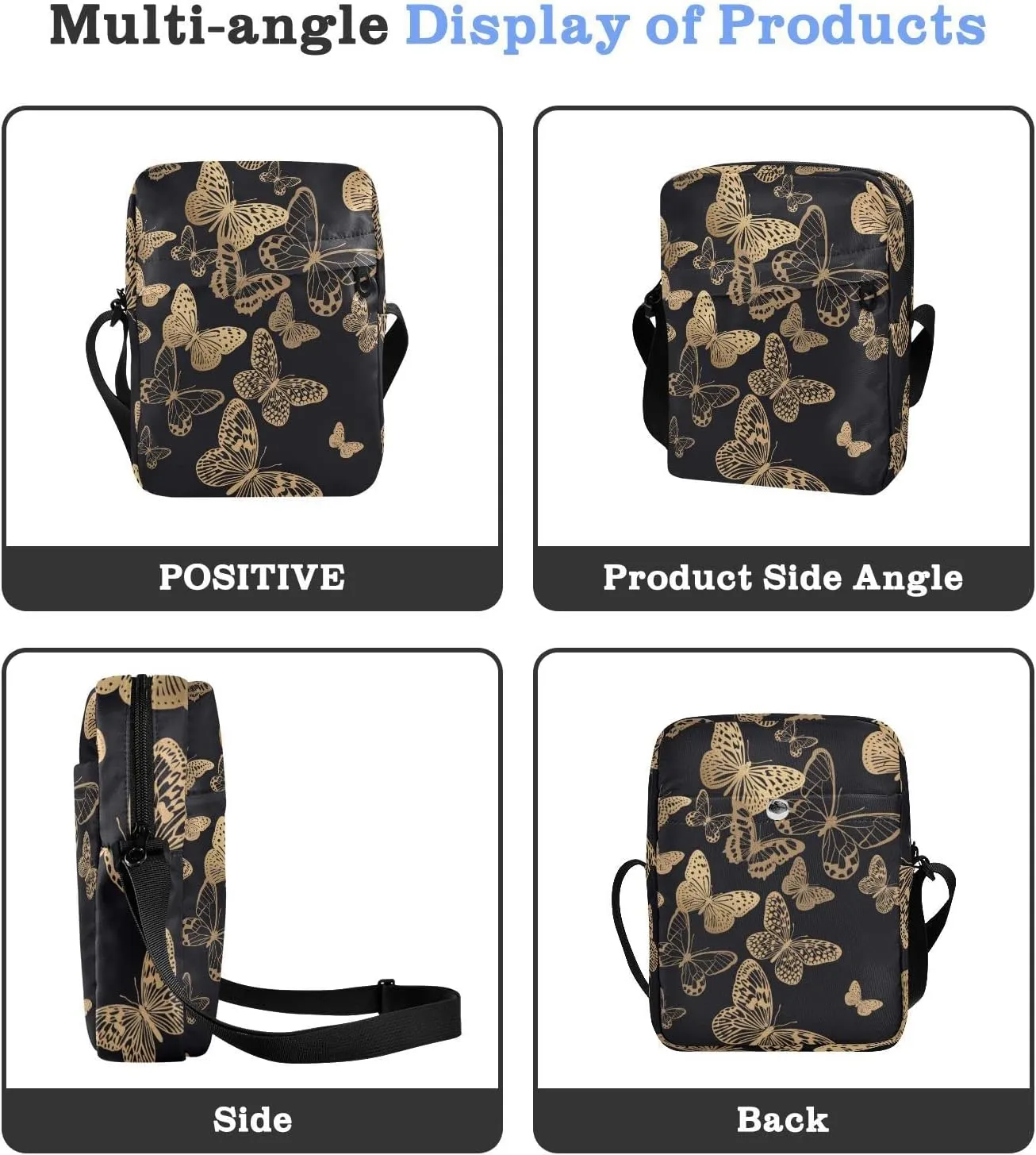 Poeticcity Crossbody Phone Bag, Small Messenger Shoulder Bag, Cash Handbag Wallet Purse