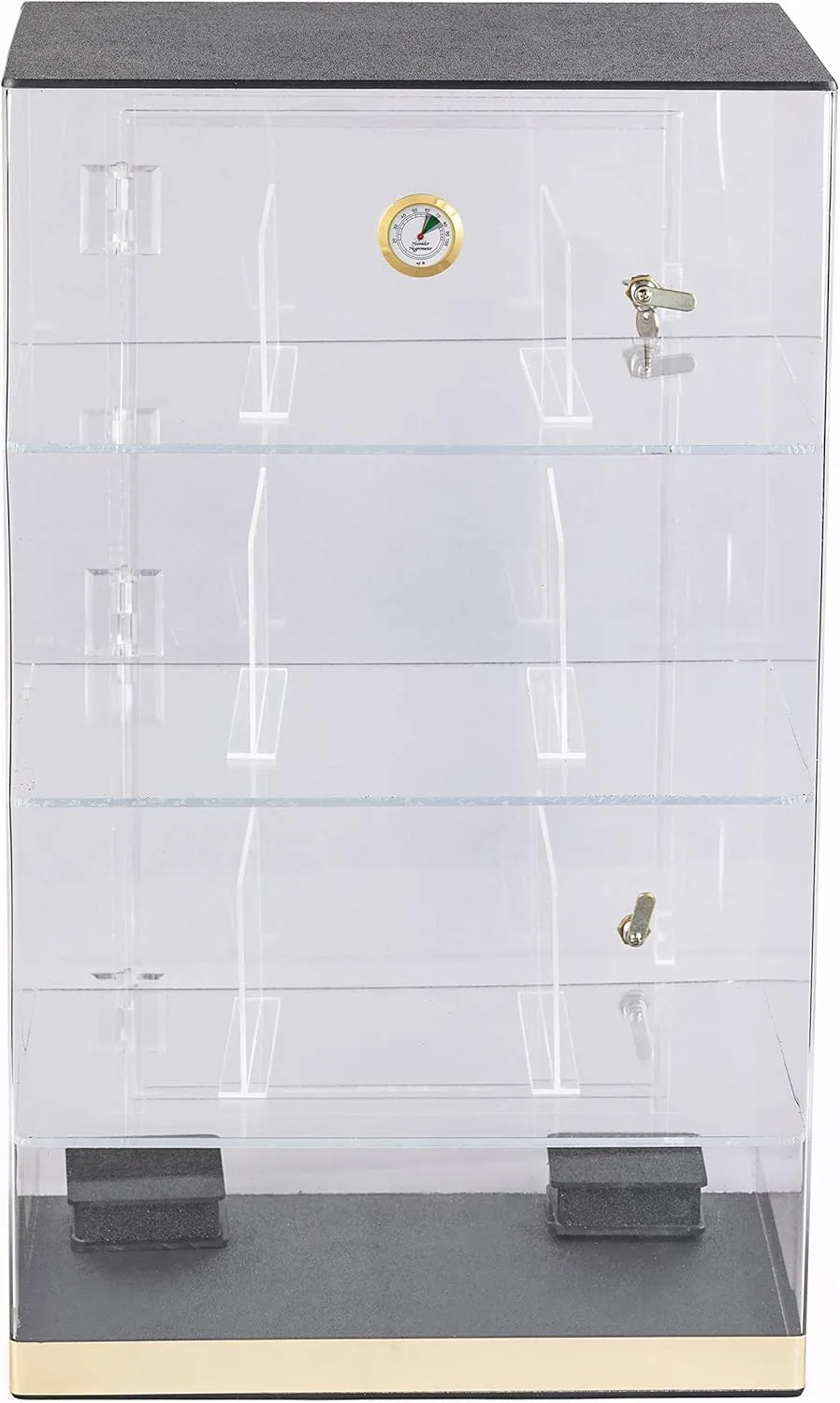 Prestige Import Group Roosevelt 250 Count Acrylic Display Cigar Humidor Case with 9 Bins & Hygrometer