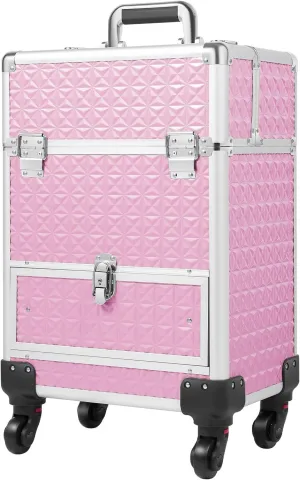 Professional Rolling Makeup Train Case Makeup Storage Organizer Cosmetic Trolley