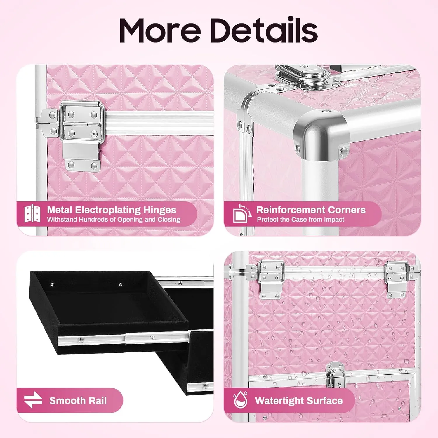 Professional Rolling Makeup Train Case Makeup Storage Organizer Cosmetic Trolley