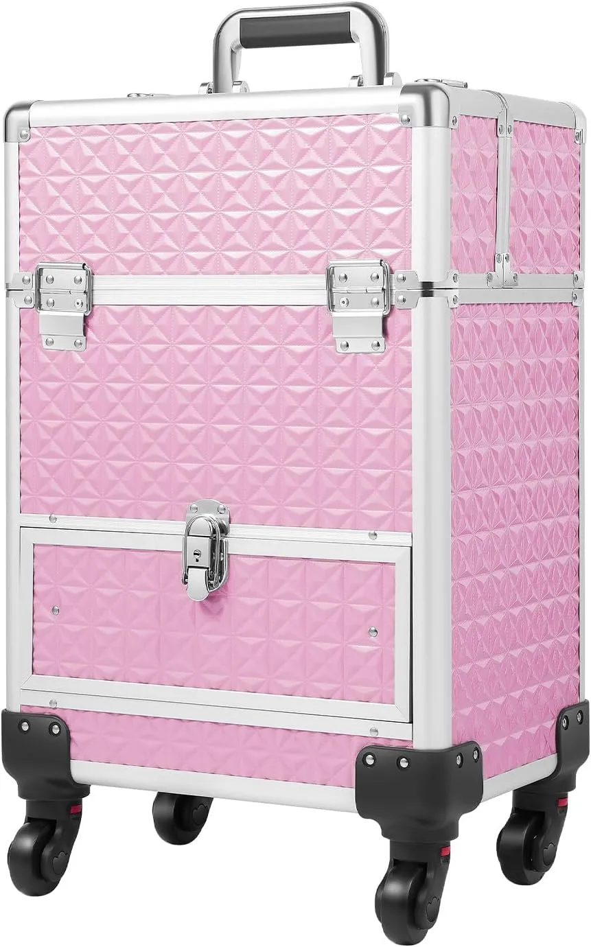 Professional Rolling Makeup Train Case Makeup Storage Organizer Cosmetic Trolley
