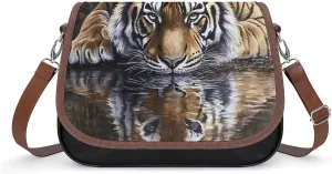 Prostrate Tiger Crossbody Bags for Women Shoulder Bag Flap Handbags Leather Cross Body Purse