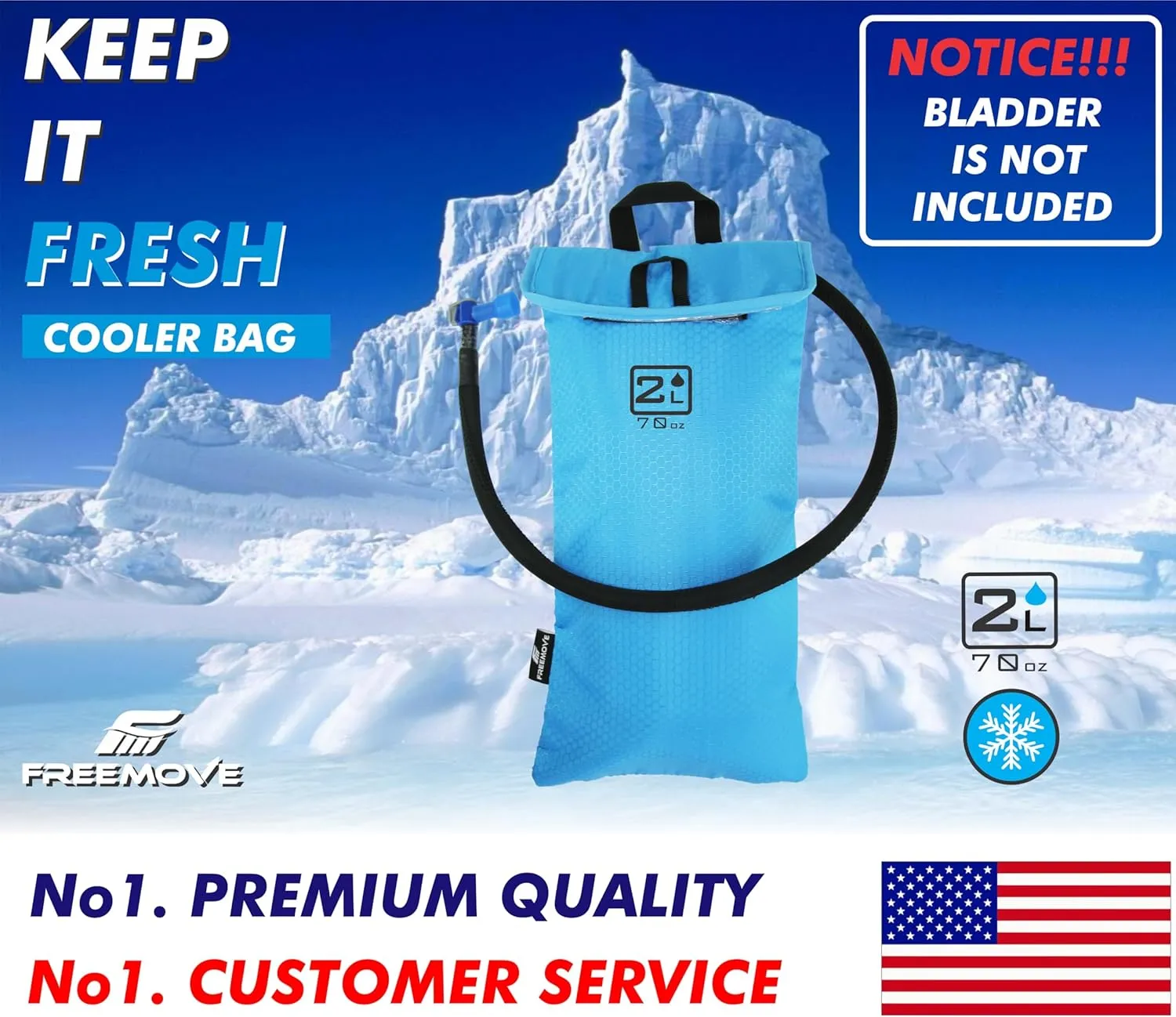 Protective Cooler Bag for 2L or 3L Hydration Water Bladder Pack > Keeps Water Cool & Protects Bladders > Thermally Insulated, Water Resistant > Ideal As a Backpack Cooler - Bladder is NOT Included